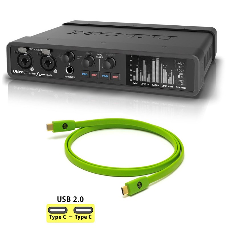MOTU M4 オーディオインターフェース + OYAIDE USB ケーブル MOTU M4 + OYAIDE製高品質USBケーブルセット(Type C to C 1.0m