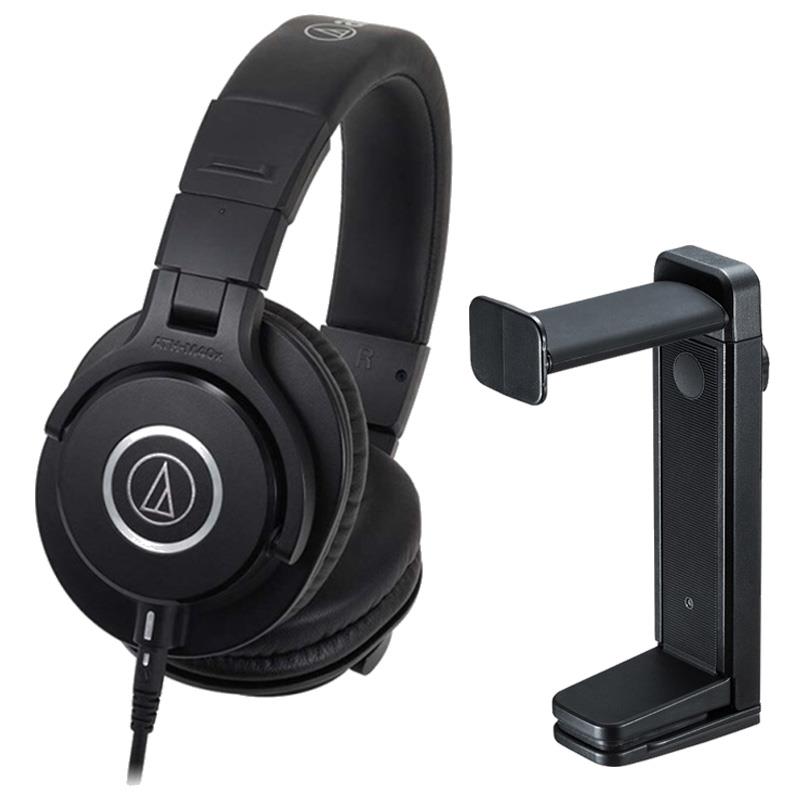 audio-technica 【クリエイター応援キャンペーン】ATH-M40x+サンワサプライ PDA-STN25BK ヘッドフォンハンガーセット (オーディオテクニカ)(密閉型)(モニターヘッドホン)(サンワサプライ)(ヘッドホンスタンド) レコーディング ヘッドフォン・イヤフォン