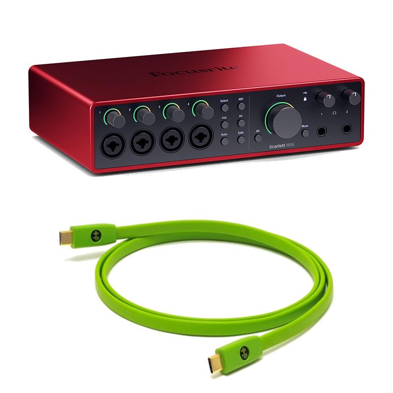 Focusrite Scarlett 18i16 Gen4 + OYAIDE製高品質USBケーブルセット(Type C to C 1.0m)(18in16out・USBオーディオインターフェイス)(フォーカスライト)(オヤイデ)【Cubase LE付属】 DTM オーディオインターフェイス