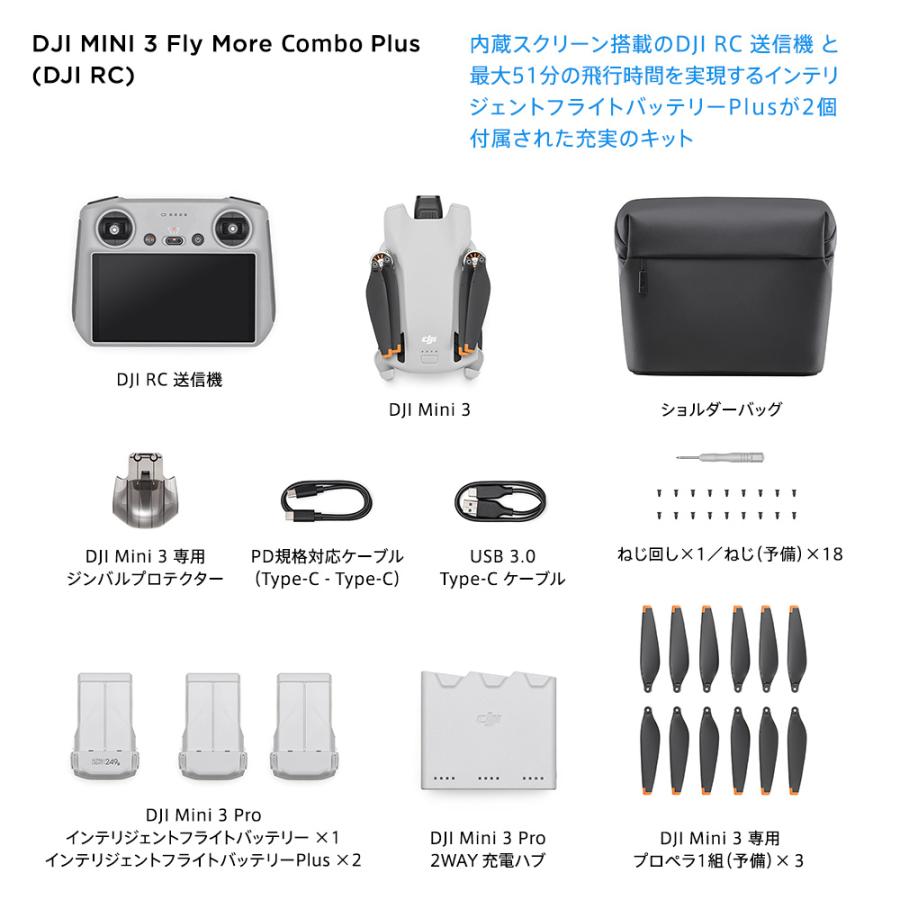 DJI Mini3 Fly Moreコンボ plus(スクリーン付きリモコン)-