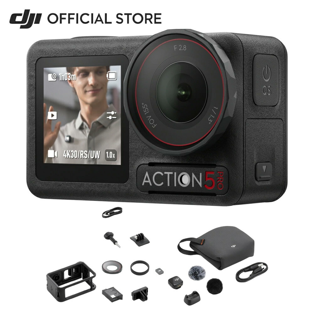 DJI Osmo Action 5 Pro Vlog Mic Mini ジャズバンド 動き写真機 ウェアラブルカメラ4K Mic Miniトランスミッター嘱する Vloger向け 1/1.3in検知器 4第四次元の長時間駆動動力蓄電池
