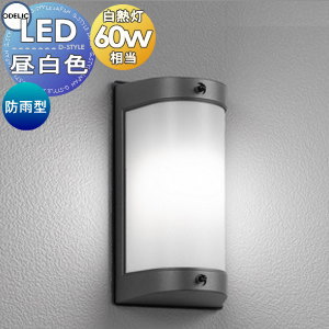 エクステリア 屋外 照明 ライトオーデリックODELICポーチライト OG254695NR 壁面・天井面・傾斜面取付兼用 ブラケットライト 玄関灯 門柱灯 ダークシルバー色 ＬＥＤ 昼白色｜あかりＳＨＯＰ　Ｄ-ＳＴＹＬＥ