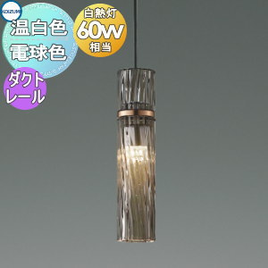 照明 おしゃれ かわいい コイズミ照明 KOIZUMI ペンダントライト AP54906 電球色 AP54910 温白色 ダクトレール用 ガラス・スモークブラウン コッパー色メッキ 白熱球60W相当 ガラスセードのリブが空間に華やかさときらめき感を与える