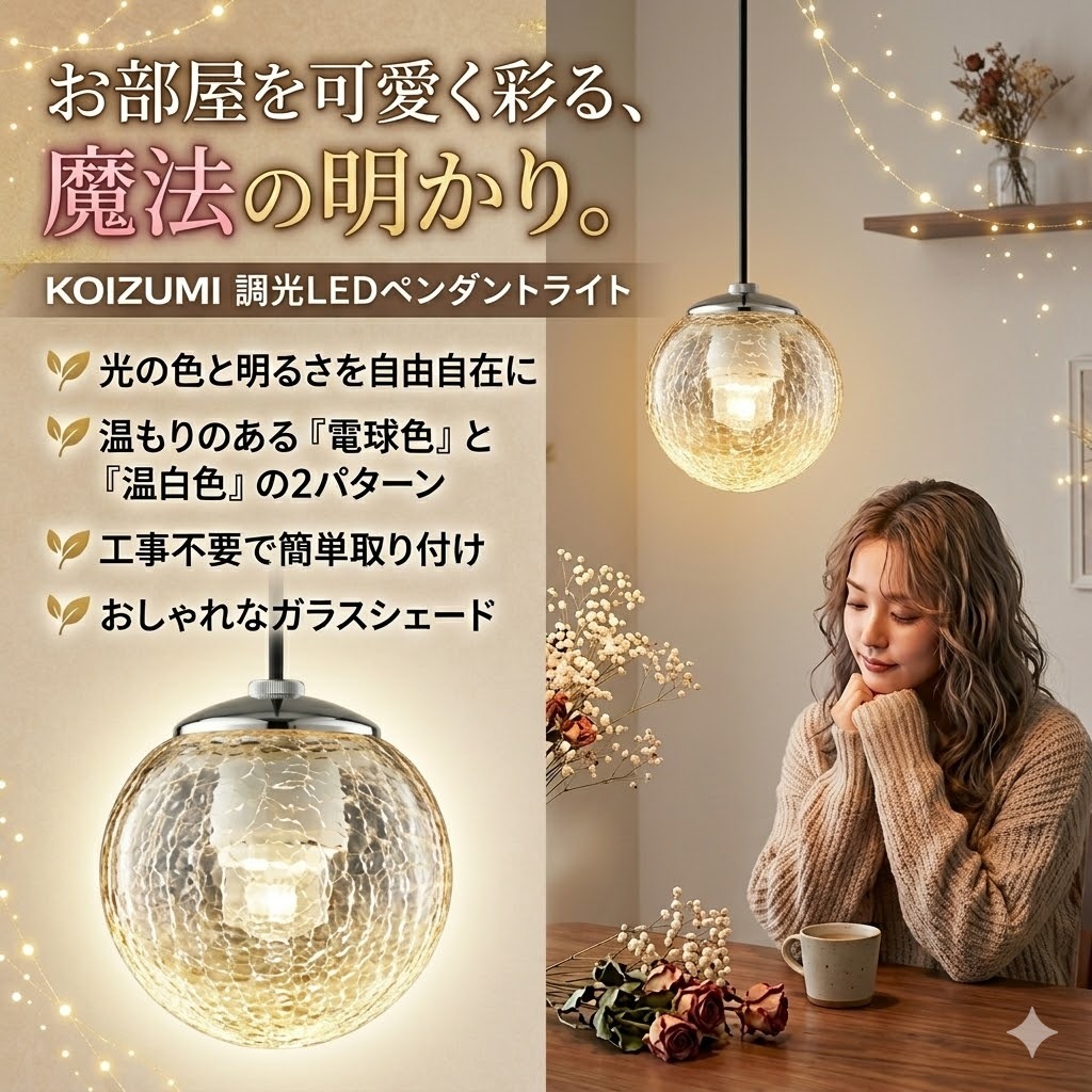 照明 おしゃれ かわいいコイズミ照明 KOIZUMI 調光ペンダントライト AP54960 電球色 AP54962 温白色 ダクトレール用工事不要 ガラス・透明ひび焼 電球色 ガラス 白熱球60W相当 ミクロスグラス クラック アンティーク｜あかりＳＨＯＰ　Ｄ-ＳＴＹＬＥ