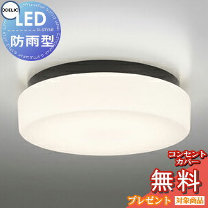 エクステリア 屋外 照明 ライト オーデリックODELIC 軒下シーリング OW269012LR FCL30W相当 電球色 黒色 ＬＥＤ ポーチライト 玄関灯 門柱灯