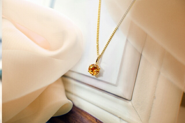 楽天市場】シトリン ペンダント 1ct k18 【送料無料】ペンダントトップ