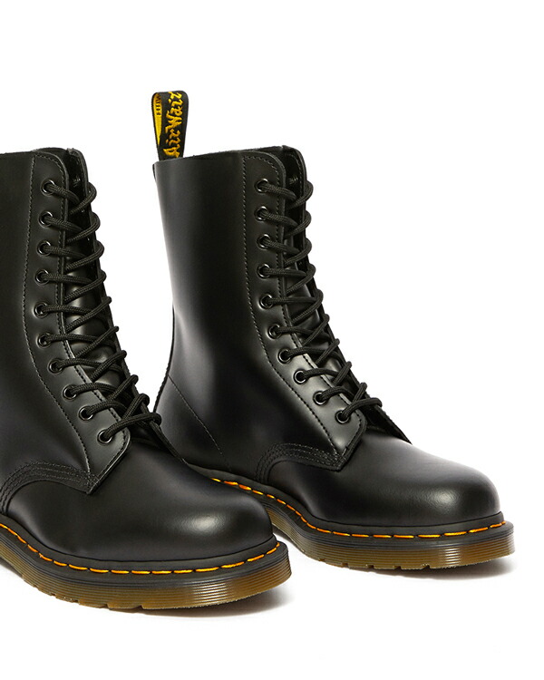 楽天市場 ドクターマーチン 10ホールブーツ Icons 1490 Heriatge Fit 10 Eye Boot Black Smooth Dr Martens イエローステッチ メンズ レディース スムースレザー ブラック ドクターマーチンショップｄｍｓ