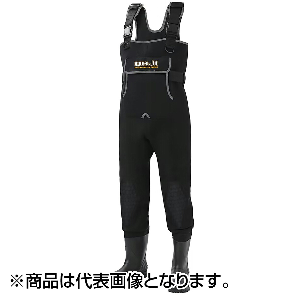 エクセル(X'SELL) OHJI クロロプレーンウェダー（フェルトピンソール 中丸）約4ｍｍ厚 LL ブラック OH-006P ウェイダー ウェダー ウエダー 胴長 防水