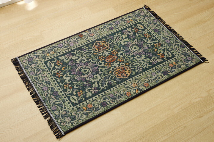 【メーカー直送】イケヒコ 玄関マット 室内 約70×120cm 日本製 国産い草製 抗菌 防臭 消臭 調湿 ウレタン裏張り 滑りにくい クッション性 傷防止 ブルー 「Fビビアン」｜1080420044704