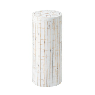 AZUMAYA(東谷) フラワースタンド プランターベース 花台 パイン材 丸太型 H53cm｜GUY-927WH｜Wishop 店