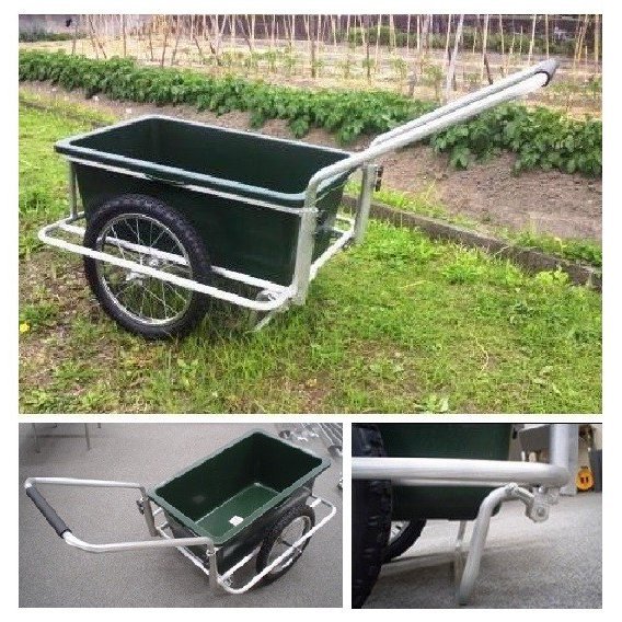 アルミ軽便リヤカー　　 アルミリヤカー 軽便 リヤカー ノーパンクタイヤ付 リアカー バケット台車 軽量 運搬台車 運搬車 ガーデニング 農業用品 園芸用
