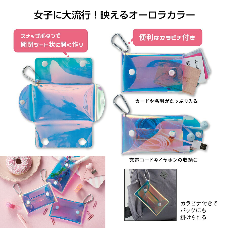 シャイニング オーロラポーチ　　　 小物入れ かわいい おしゃれ コンパクト 収納 整理 バッグインバッグ