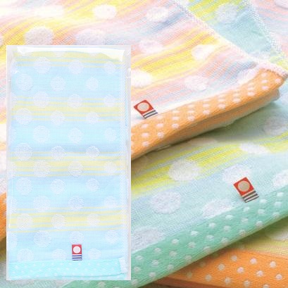 今治 ドットグラデーション フェイスタオル(ポケット付PP袋入) 40個セット タオル たおる フェイスタオル おしゃれ かわいい まとめ買い 安い 激安 景品 粗品 ギフト 挨拶 あいさつ 袋入|ギフト・景品のディーネットモール