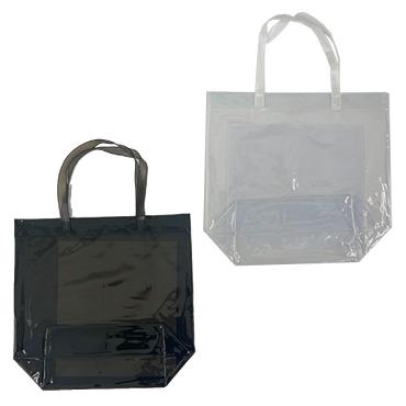 透明PVCバッグ 色付き縦型　132個セット　　 クリアバッグ ショルダー 巾着 レディース PVC 透明バッグ