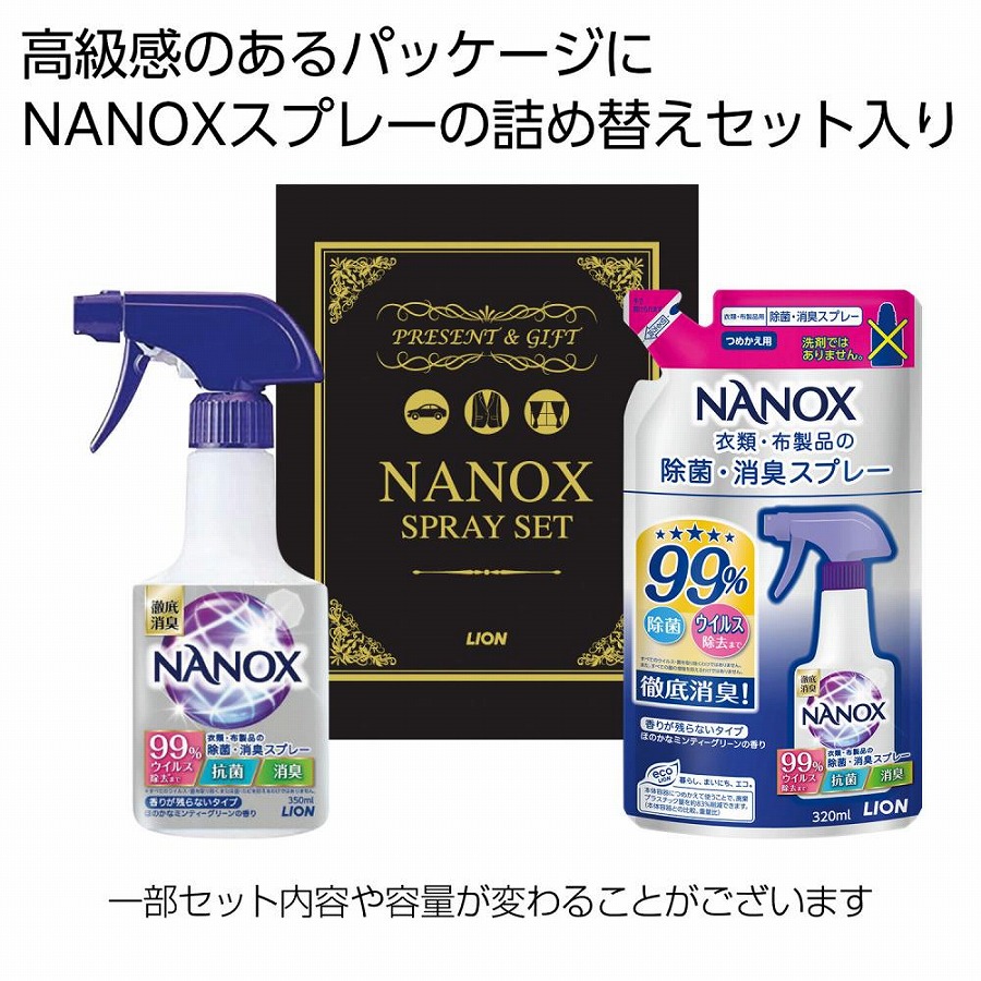 NANOXスプレーギフト2点セット　20個セット　　　 引越し 挨拶 ギフト 粗品 退職お礼 販促品 景品 ギフトセット 消耗品 日用品