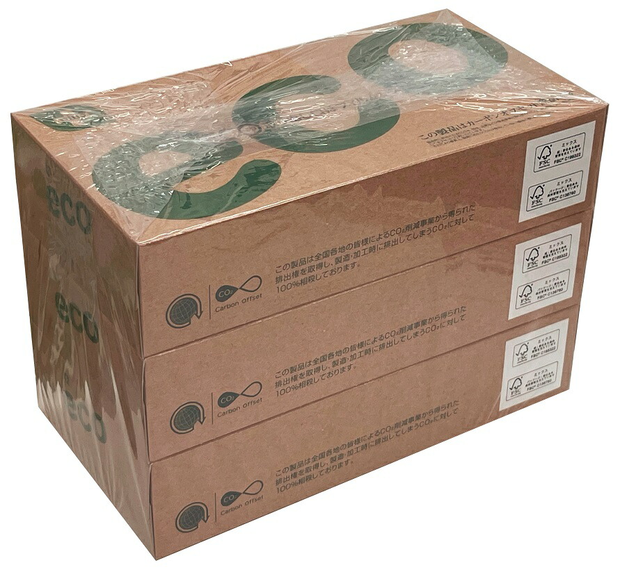 プラスエコ BOXティッシュ 100W3P 96個セット ティッシュペーパー 紙 ボックスティッシュ 消耗品 箱ティッシュ まとめ買い ボックス 箱買い 衛生 安い 激安 景品 粗品..