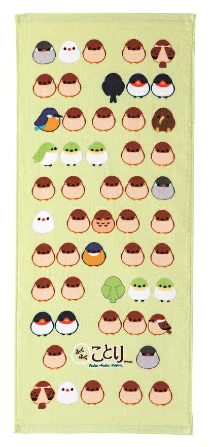 ふくふくことり フェイスタオル　20個セット　　 たおる タオル 手拭 フェイス かわいい プチギフト ギフト まとめ買い 安い 激安 大人 子供 保育園 幼稚園 お祝い 卒園 卒業 入園 入学 景品 粗品 イベント