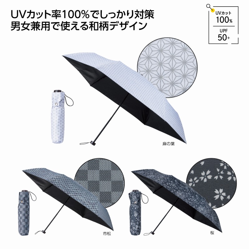 モノクロ和柄 晴雨兼用折りたたみ傘　60個セット　　雨傘 日傘 傘 レディース メンズ レイン 通勤 通学 晴雨兼用 雨具 景品 粗品 販促品 ノベルティ プチギフト まとめ買い 来場 記念品｜ギフト・景品のディーネットモール 23,511円