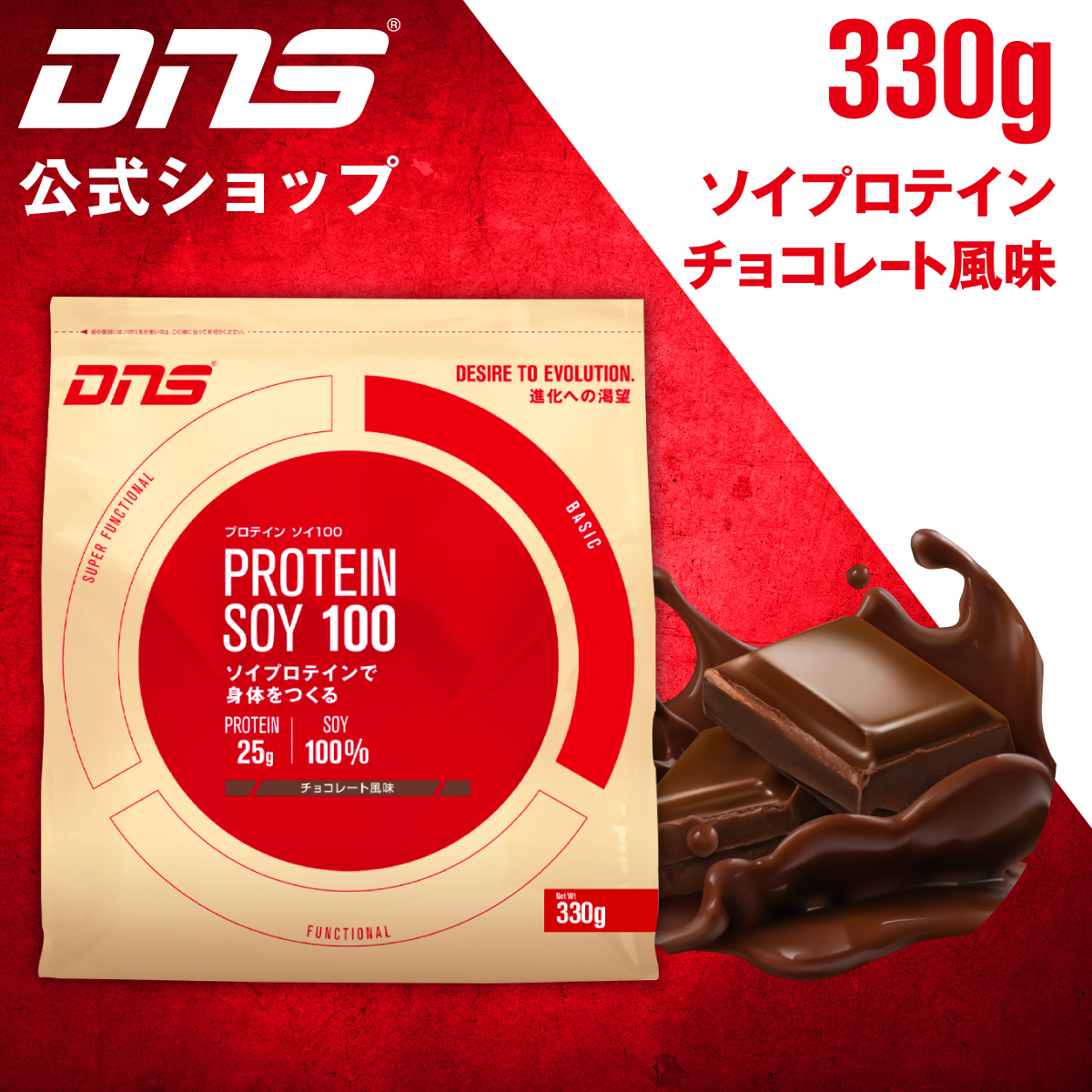 ベルギー製 新品 DNS プロテイン ソイ100 チョコレート風味 ソイ