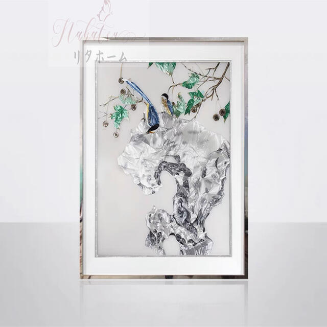 ガラス琺瑯彩 エナメル工芸品 高級琺瑯飾り絵 玄関 壁掛け 琺瑯絵美術品