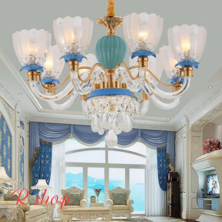 水晶ペンダントライト．洋風照明　シャンデリア　北欧デザイン シーリングライト不可 高級天井照明 8灯 電源直結タイプ