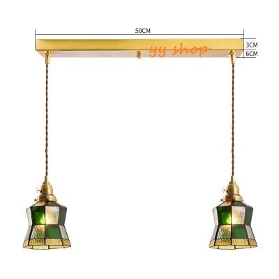 0820L3-9ステンドグラス．ペンダントライト豪華天井照明ステンドグラスランプ ガラス工芸品 2灯 電源直結タイプ