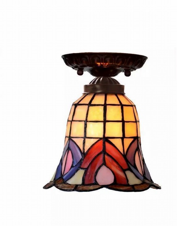 ステンドグラス．ペンダントライト豪華天井照明ステンドグラスランプ ガラス工芸品 電源直結タイプ