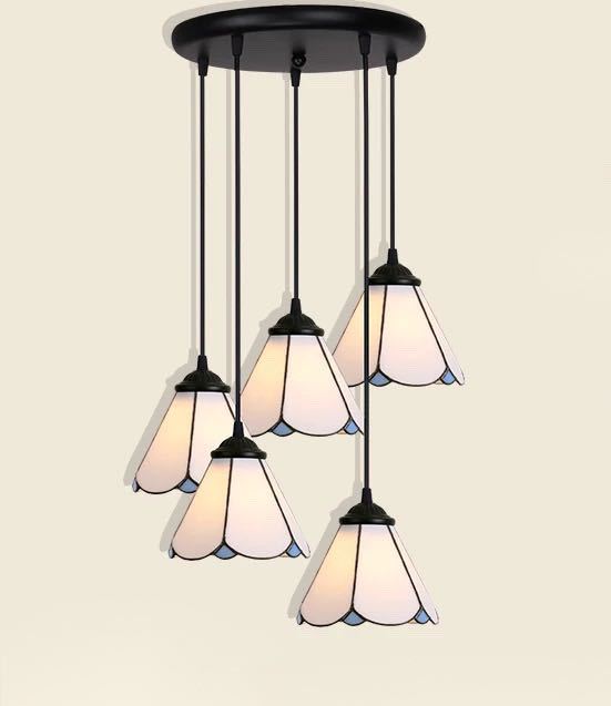 天井照明ステンドグラス ペンダントライト ステンドグラスランプ ガラス工芸品 電源直結タイプ