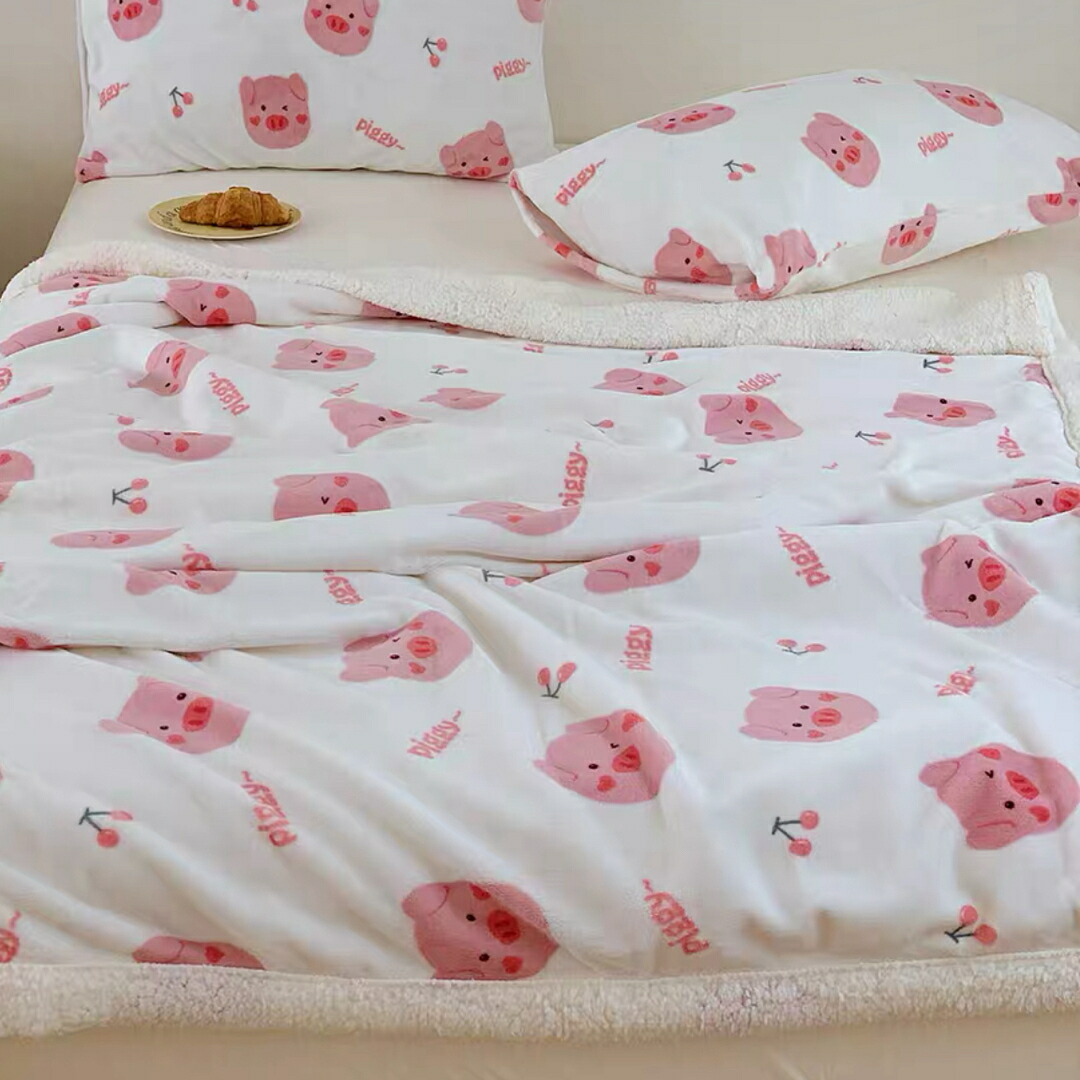 冬 可愛い 毛布ブランケット 寒さ対策グッズ　ひざ掛け かけ布団 暖かい ブタ