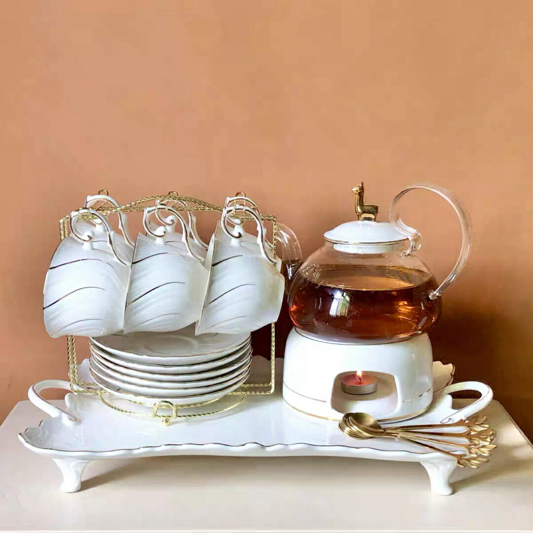 ティー・コーヒーカップセット カップ＆ソーサー6客セット ．陶磁器ティーセット