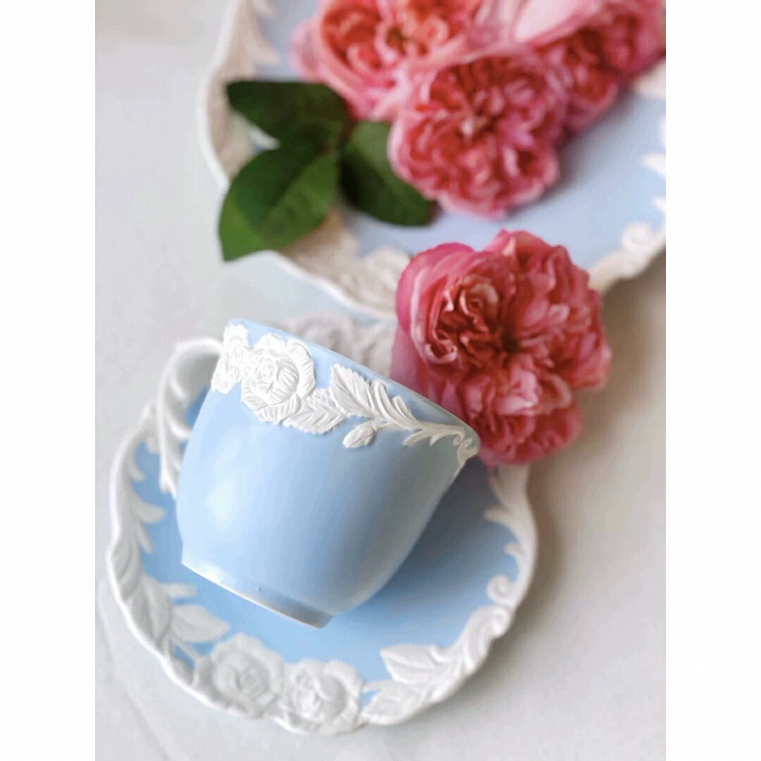 薔薇ティー・コーヒーカップセット カップ＆ソーサー2客セット ．陶器ティーセット