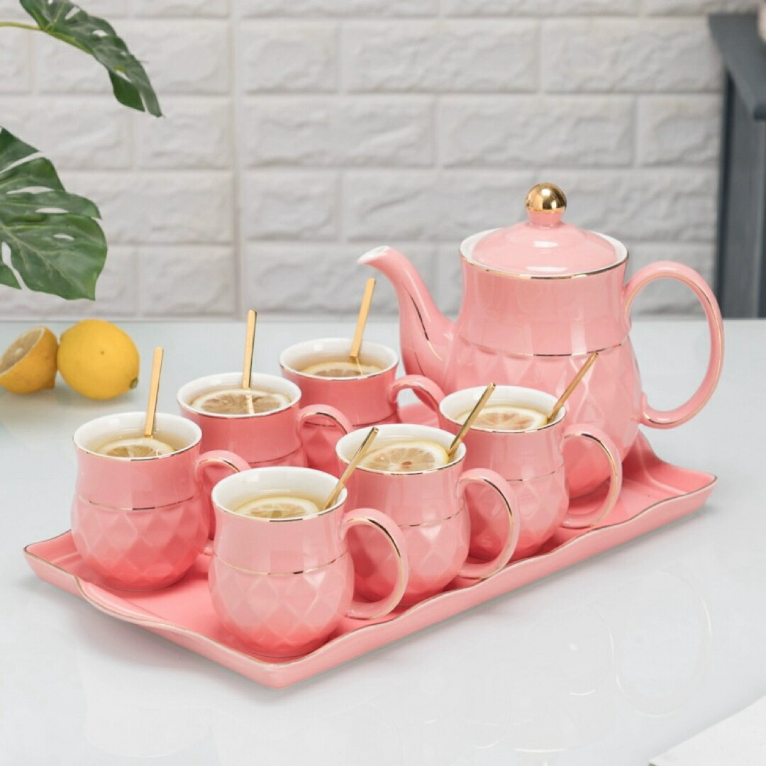 ティー・コーヒーカップセット カップ＆ソーサー6客セット ．陶磁器ティーセット