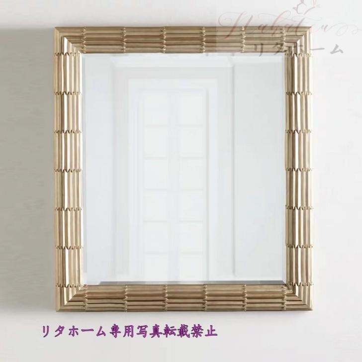 大型ミラー吊鏡 壁掛け鏡 壁掛けミラー 豪華ウォールミラ 高級豪華鏡 アンティーク調 80x100cmサイズオーダー可能