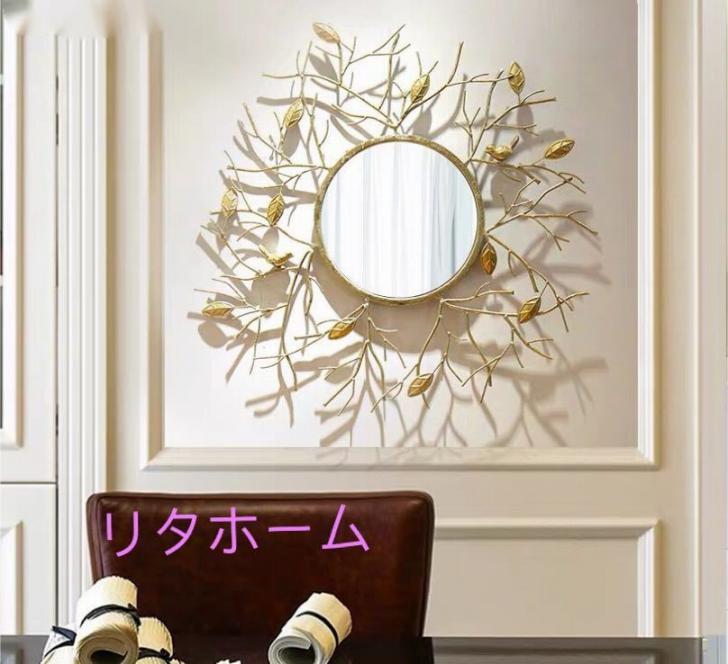 飾りつけ鏡 飾りつけ 飾りつけ鏡鑑．ウォールミラ 76x72珊 御前上等晴れ晴れしい鏡 アンティーク調