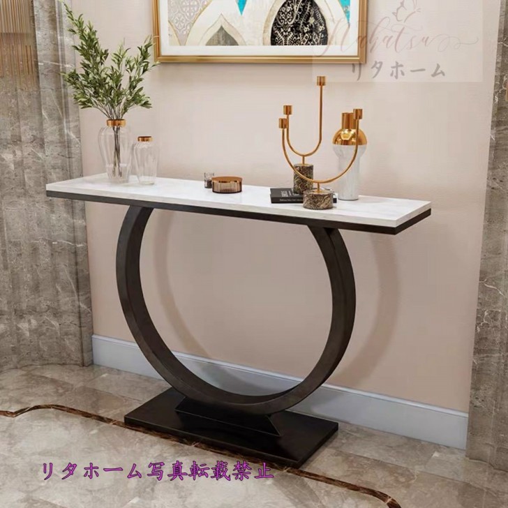 飛び切り人造マーブルサイドテーブル． コンソール時刻表 部屋の入り口時刻表 花台 電話を掛ける台 アンティーク調ひな型 幅100糎