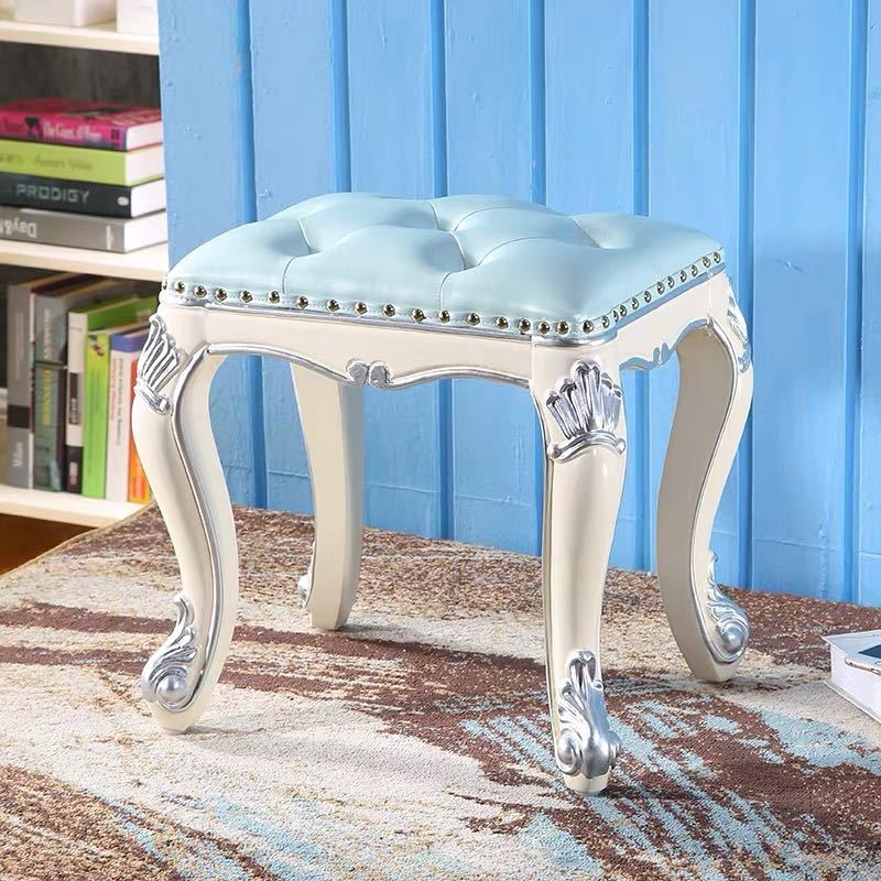 高級軟座テーブル椅子 イス家具 アメリカ式．スツール　ヨーロッパ式スツール 猫脚 雕刻 インテリア調 腰掛け 幅40cm