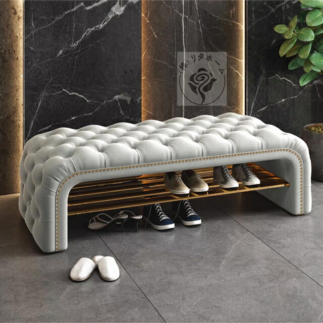 楽天市場】A014790モダン 高級感スツール 椅子 踏み台 玄関 ベンチ