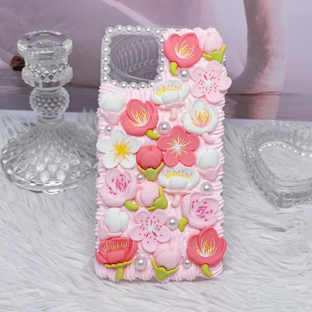 スマホケース iphone 全機種対応 ケースカバー 桜アイフォンケース手作り