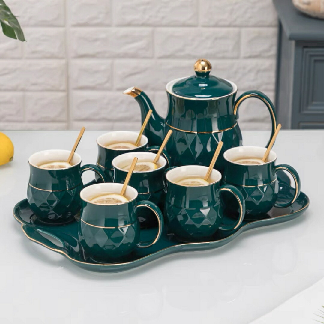 ティー・コーヒーカップセット カップ&ソーサー6客セット .陶磁器ティーセット