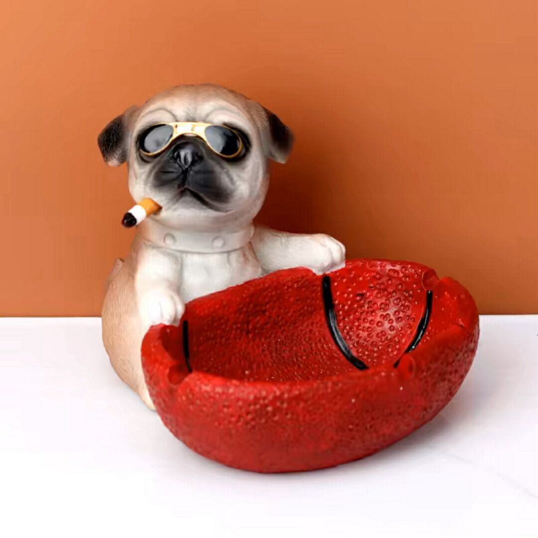 犬型 灰皿 イヌ 卓上収納　小物入れ パグ雑貨 キーケース　置物 PUG