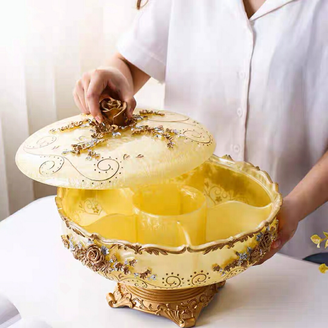 高級感果物皿　盛り皿 お菓子皿、フルーツプレート、花柄豪華～果物カゴ お菓子鉢