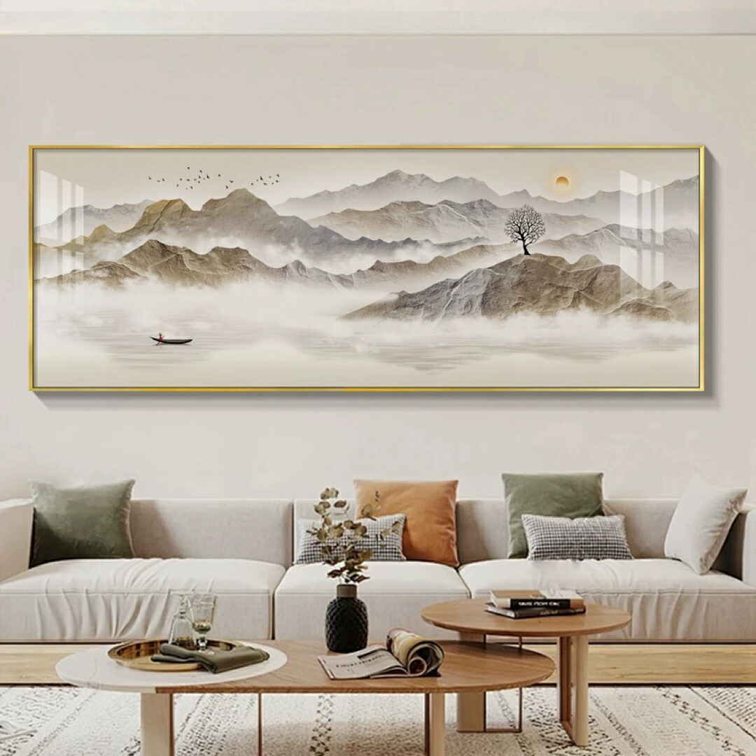 入り口・入口に飾る 山の絵 絵図 花 飾りもの 絵 室内装飾気取らない 見晴らし画今めかしい