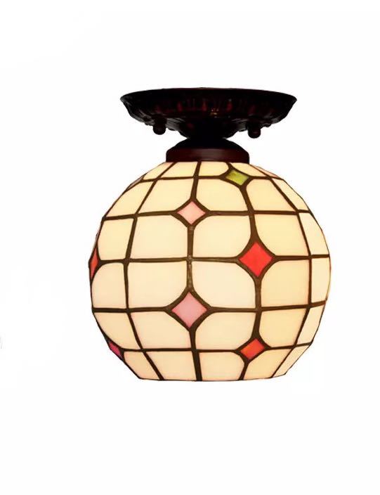 ステンドグラス．ペンダントライト豪華天井照明ステンドグラスランプ ガラス工芸品 電源直結タイプ