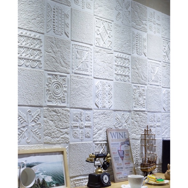 70cm×70cm 背景壁 ．3D立体レンガ模様壁紙 防水 汚い防止 カビ防止