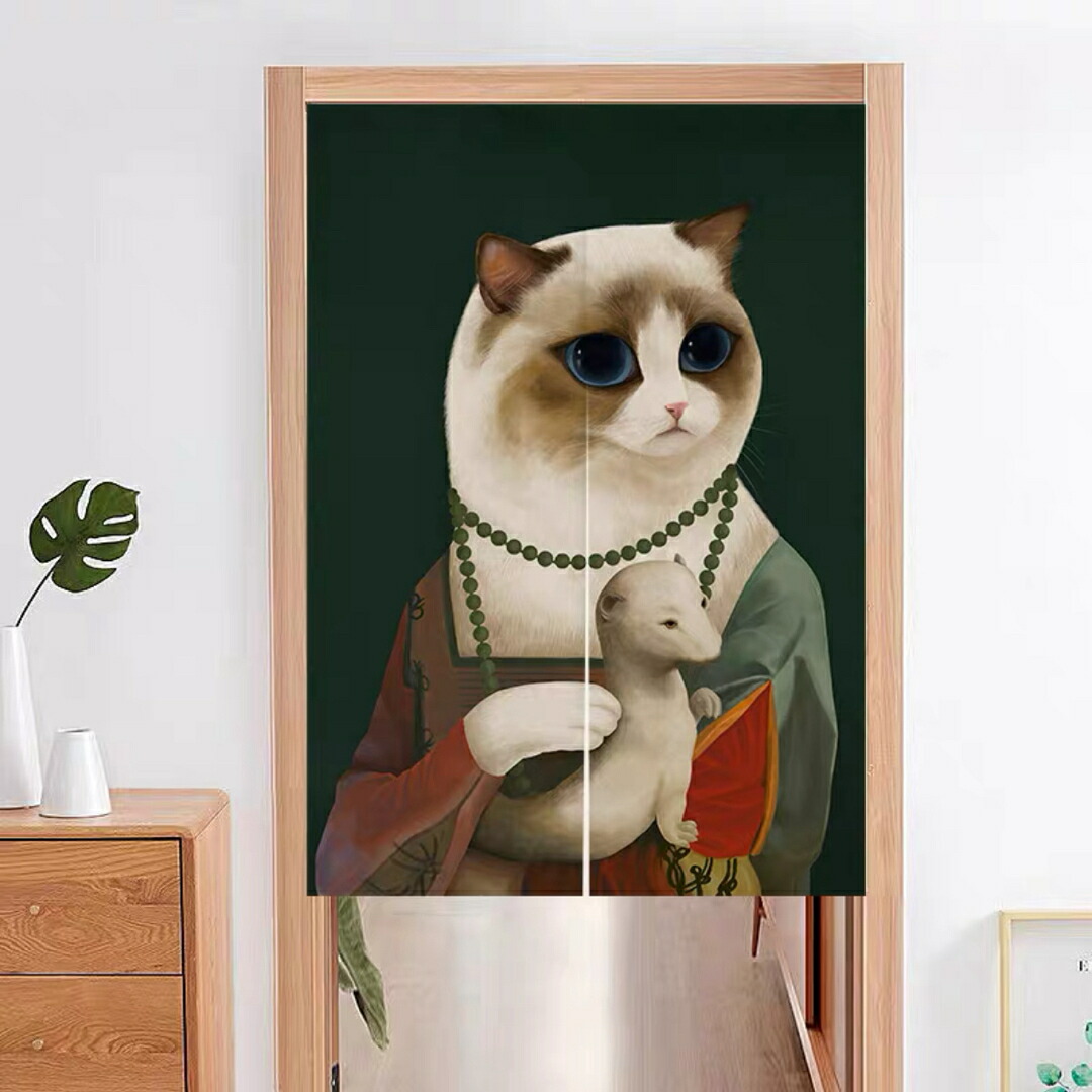 のれん ロング 暖簾 80×160 間仕切り 猫柄 洋風 輸入雑貨 ネコ 12,676円