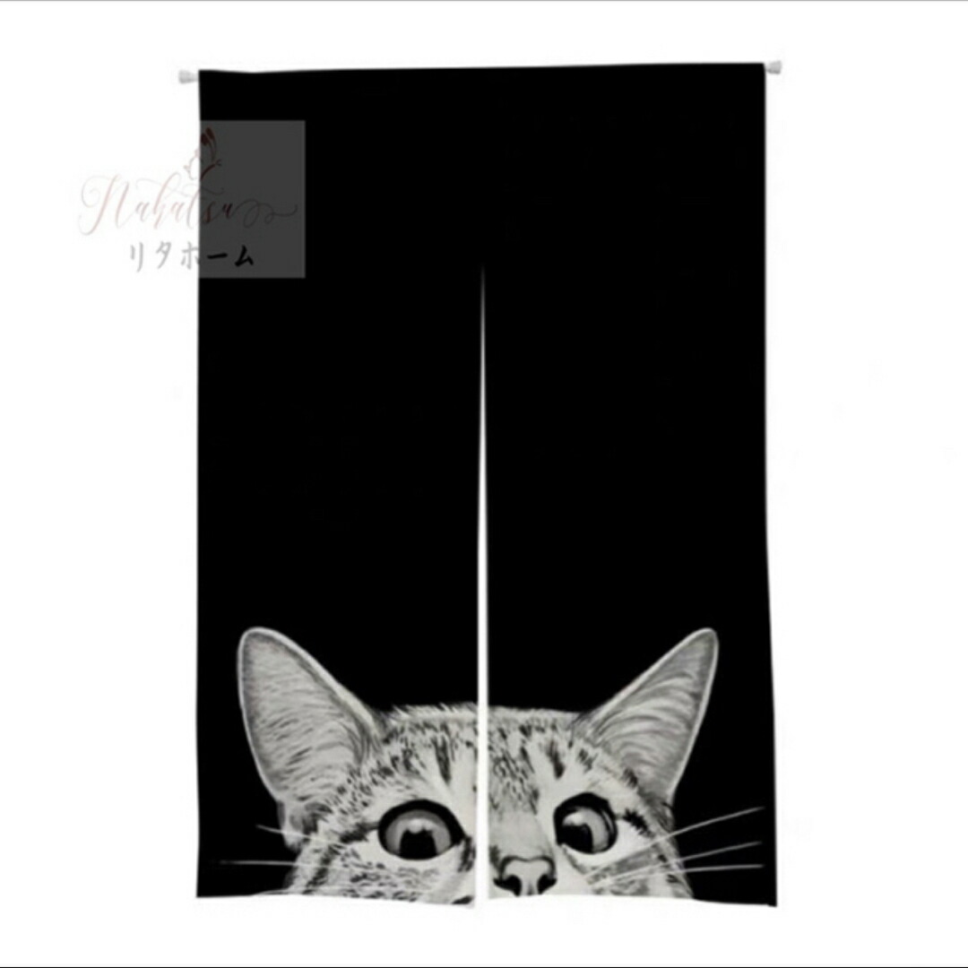 のれん 暖簾 猫雑貨 間仕切り 幅80x丈120cm