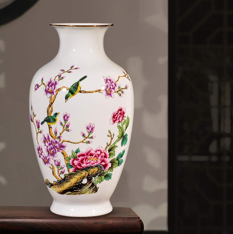 VA77-1花瓶 かびん 花器 花入れフラワーベース インテリア 雑貨 花柄 陶器