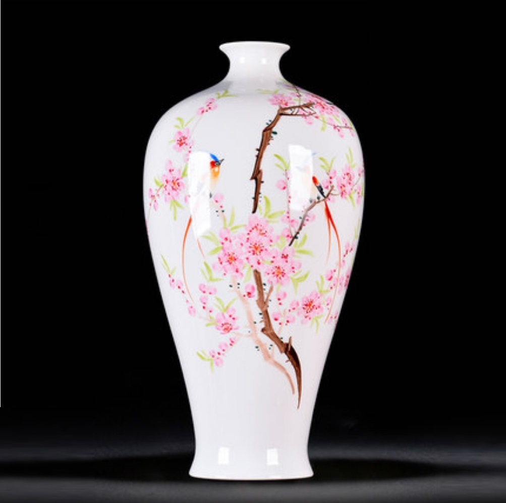 VA85-3花瓶 かびん 花器 花入れフラワーベース インテリア 雑貨 花柄 陶器