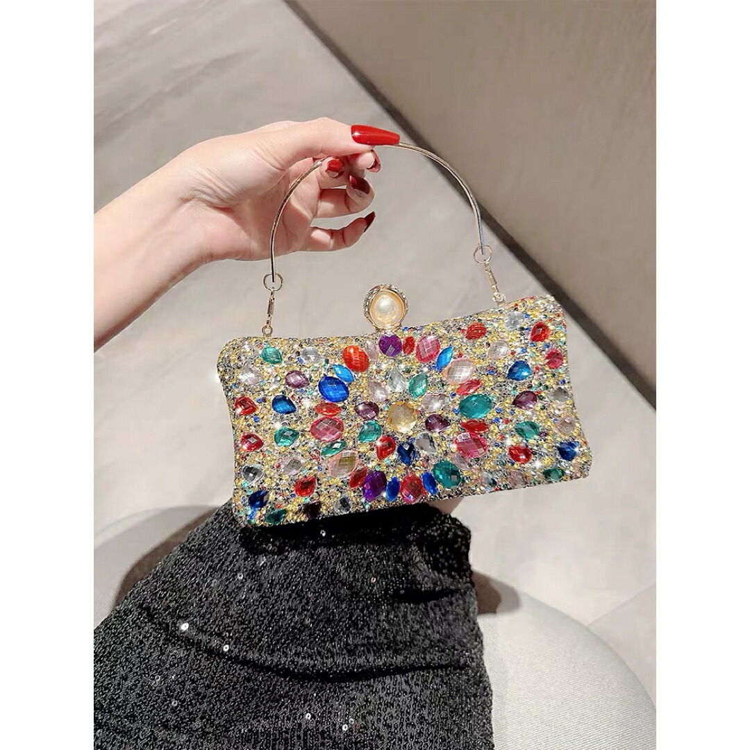 ラインストーン　ふくろうバッグ かわいいフクロウ]ラインストーンハンドバッグパーティー