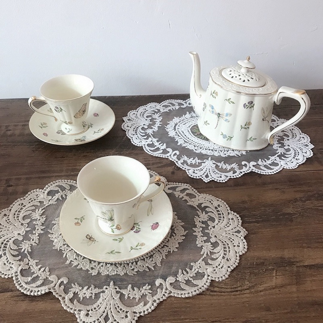 ティー・コーヒーカップセット カップ&ソーサー2客セット .陶器ティーセット|BOBDOG SHOP